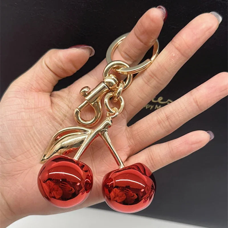 Glossy Cherry Keychain Bag Charm
