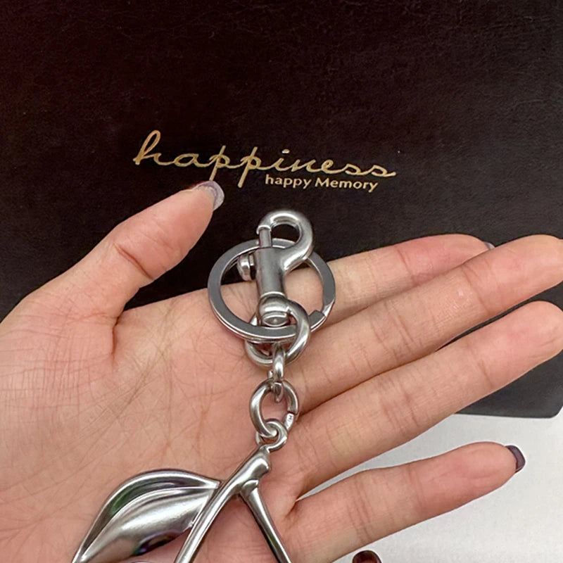Gradient Cherry Pendant Bag Charm