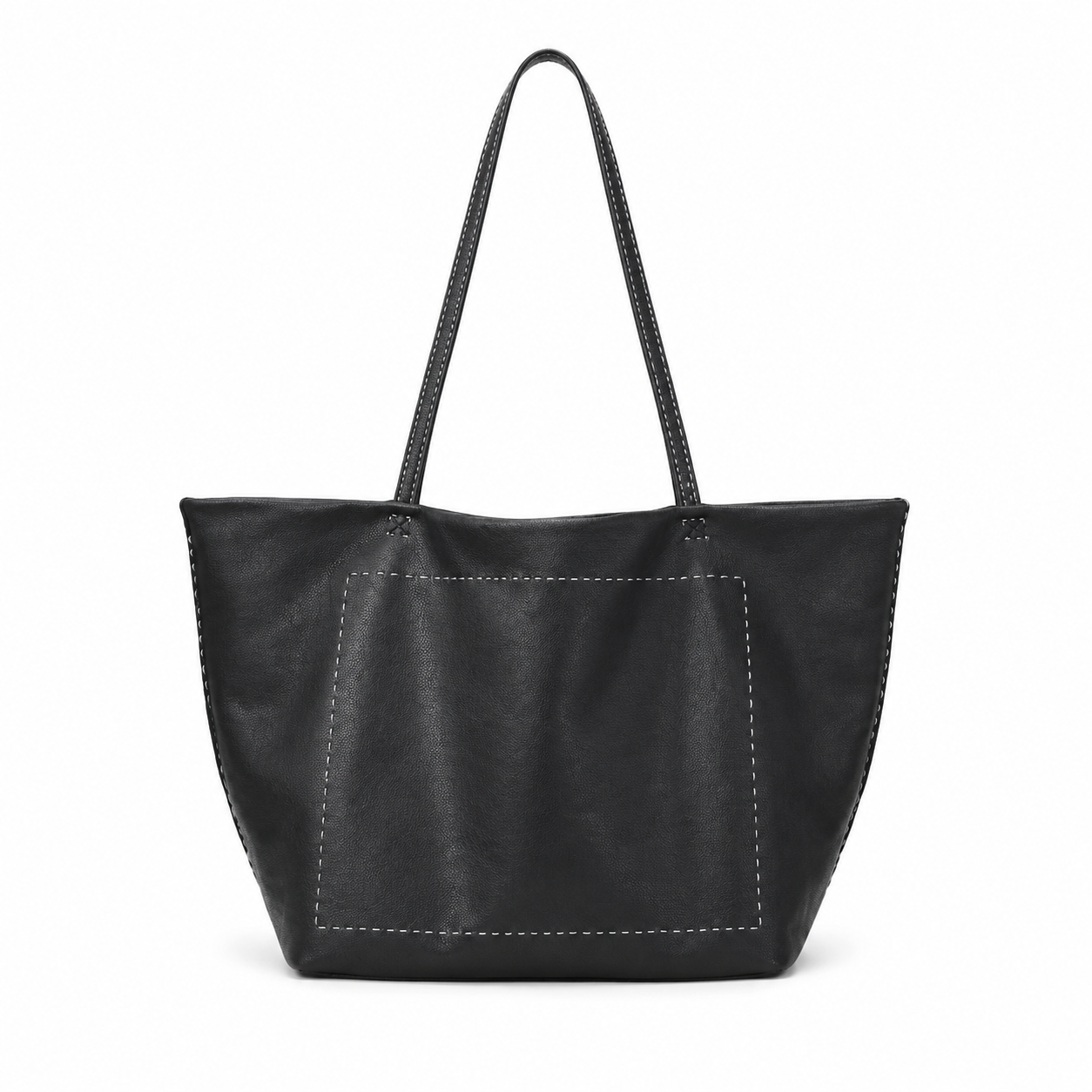 Leather Pocket Shoulder Tote