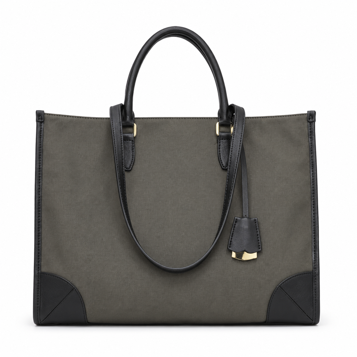 Nylon Leather Trim Work Tote