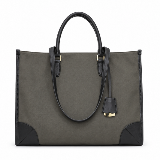 Nylon Leather Trim Work Tote