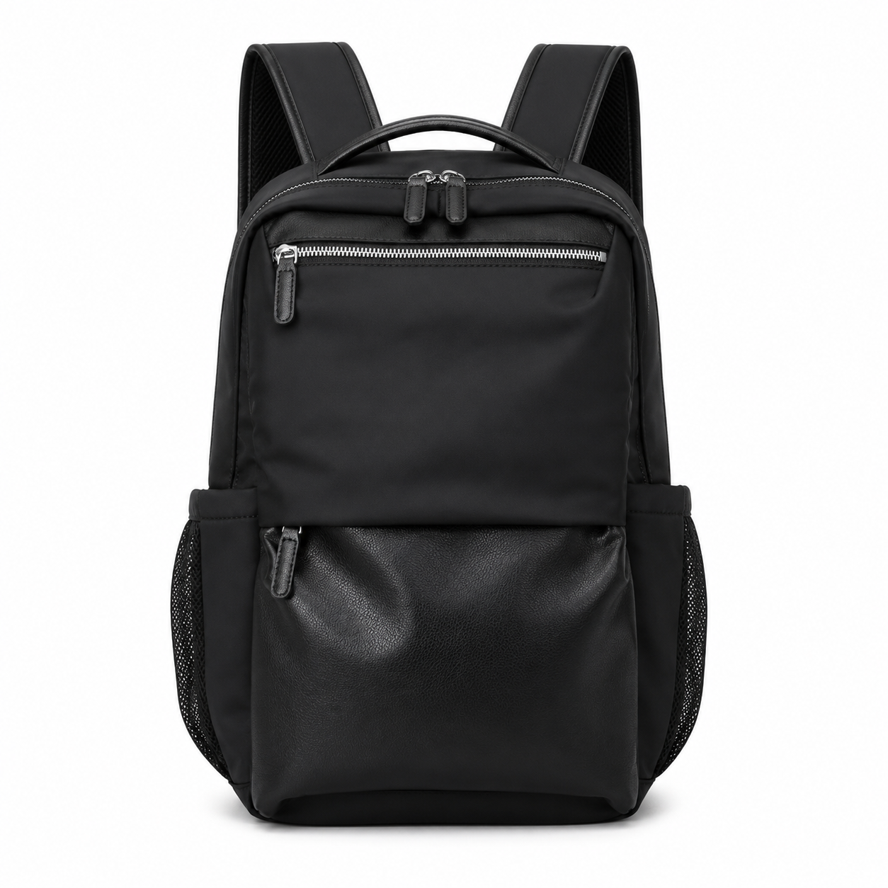 Laptop Nylon Leather Trim Backpack