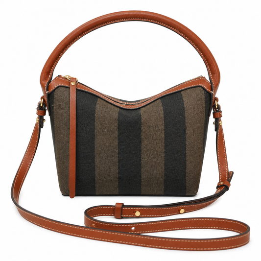 Striped Canvas Mini Crossbody Bag