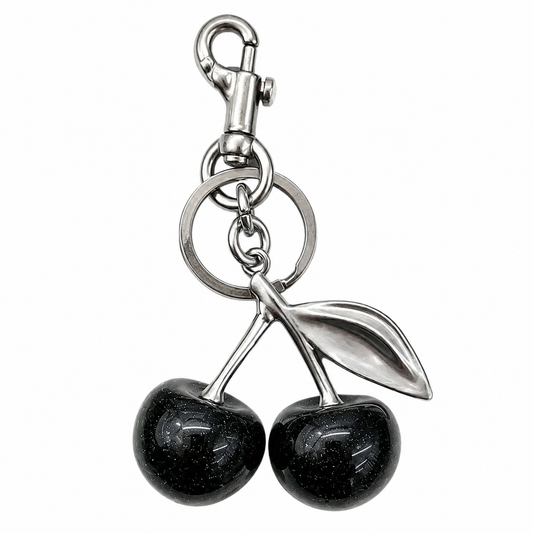 Glitter Cherry Keychain Bag Charm