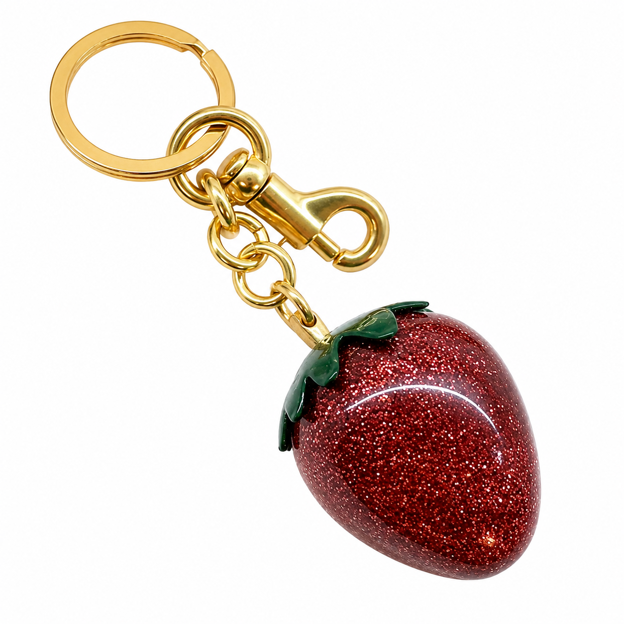 Crystal Strawberry Keychain Bag Charm