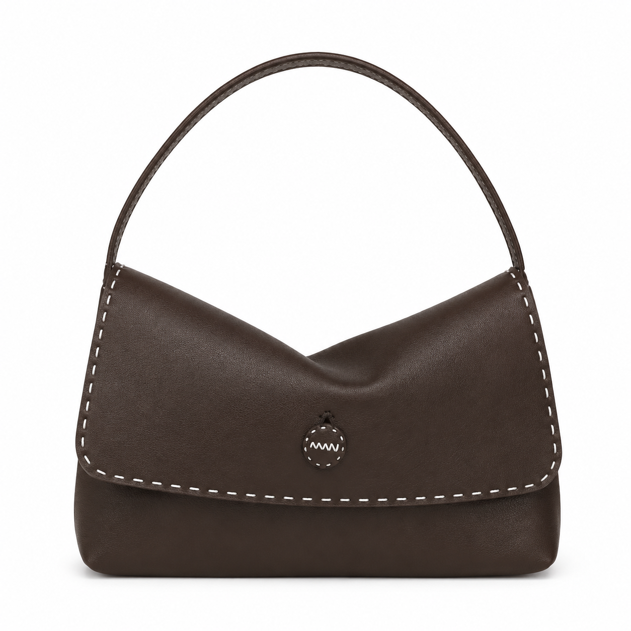 Stitched Leather Shoulder Bag