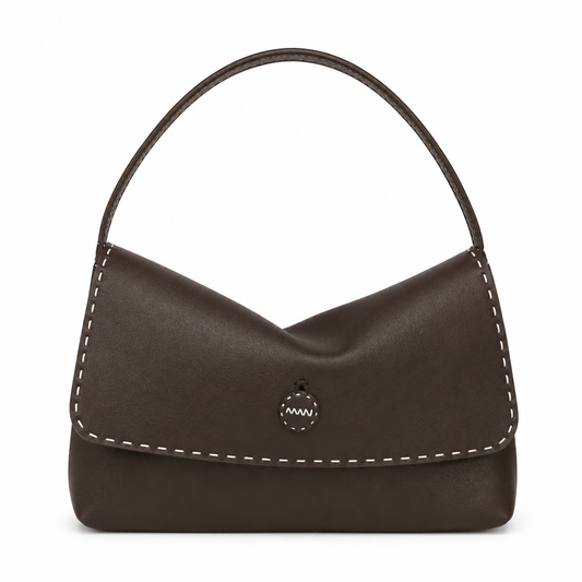 Stitched Leather Shoulder Bag