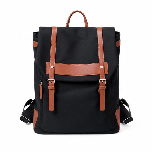 Canvas Leather Trim Commuter Backpack