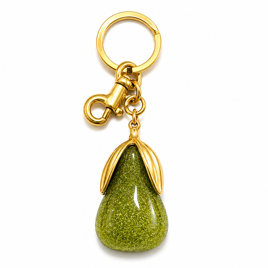 Crystal Pear Keychain Bag Charm