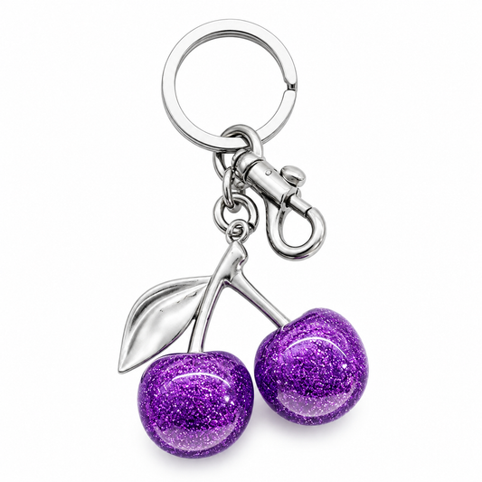 Crystal Cherry Pendant Bag Charm
