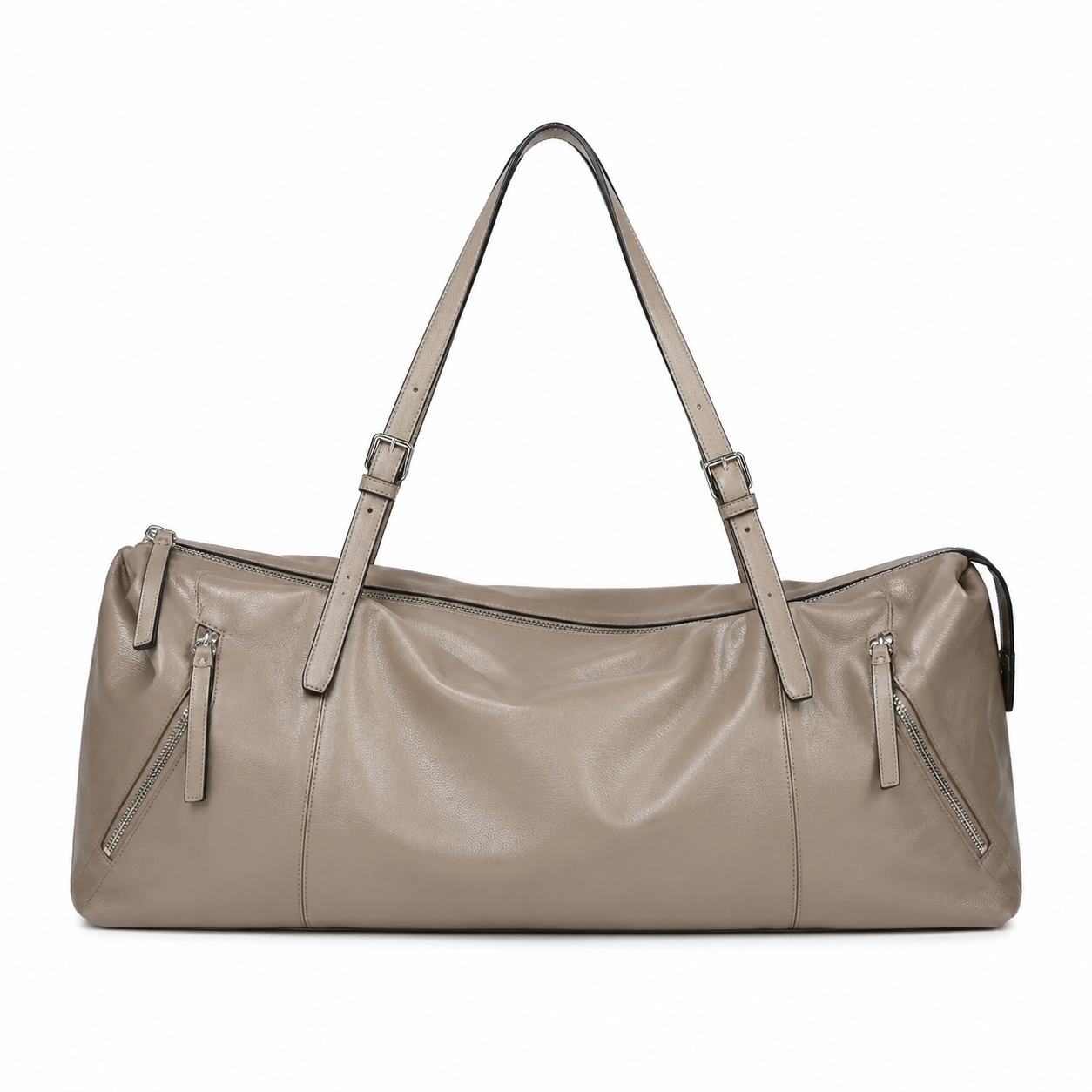Leather Zip Shoulder Tote