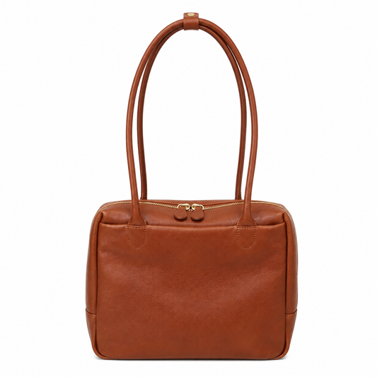 Leather Square Zip Tote