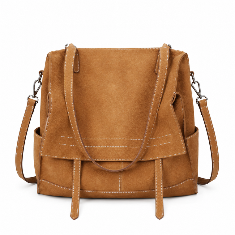 Leather Flap Commuter Backpack