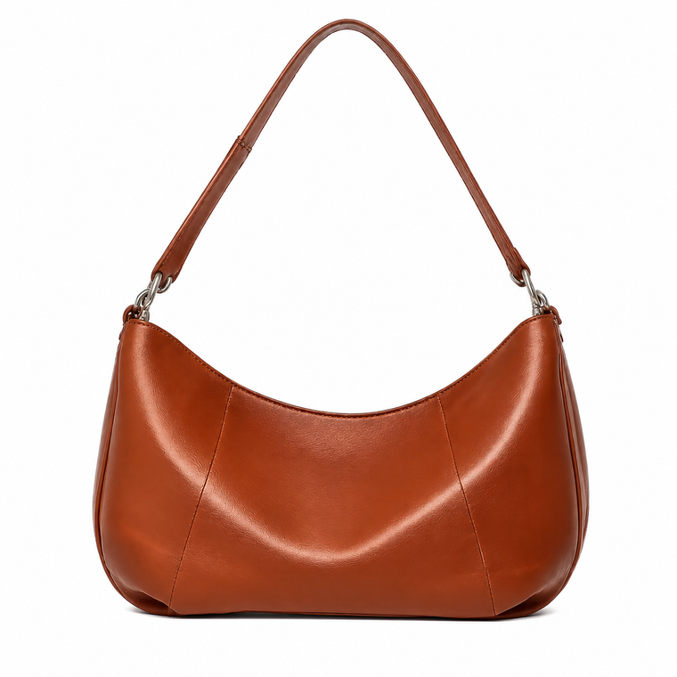 Leather Crescent Shoulder Bag