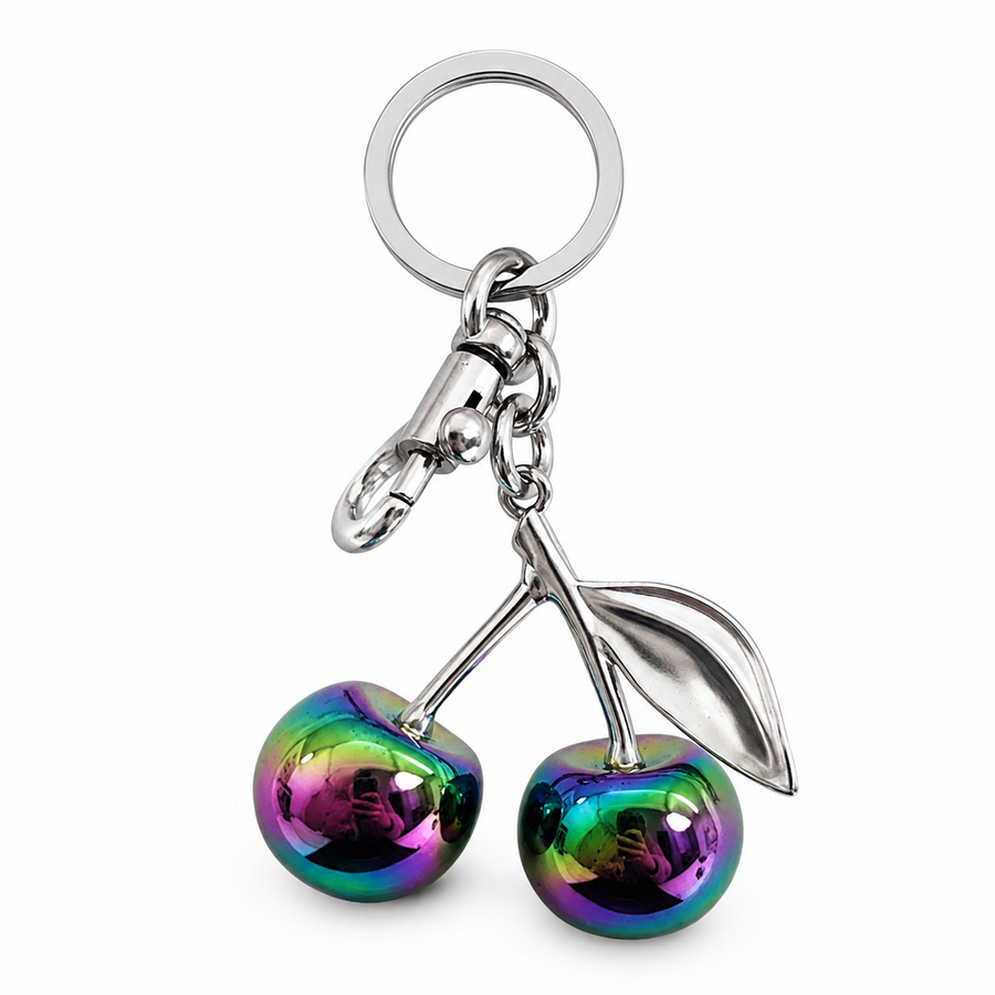 Gradient Cherry Pendant Bag Charm