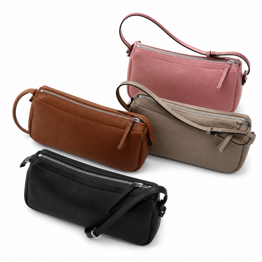 Zipper Leather Mini Crossbody Bag