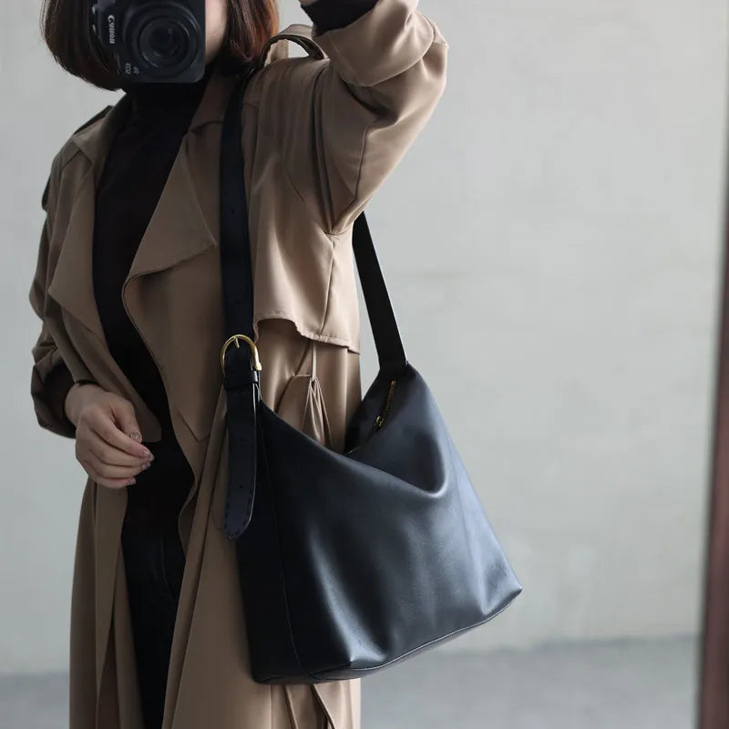 Leather Zip Shoulder Bag