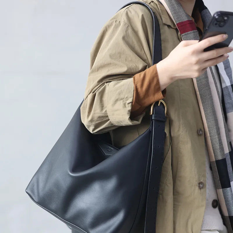 Leather Zip Shoulder Bag