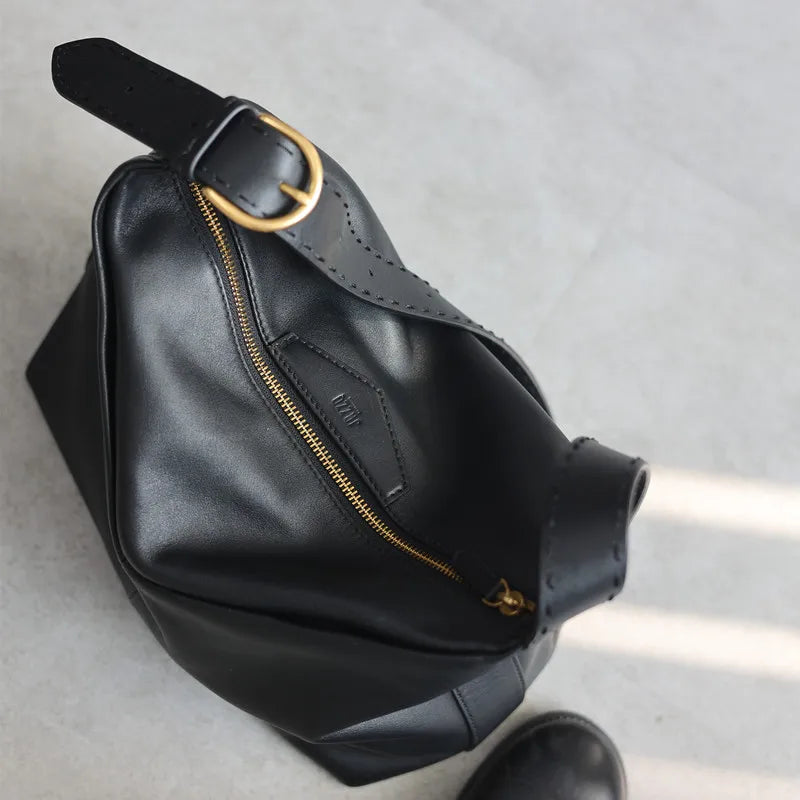 Leather Zip Shoulder Bag