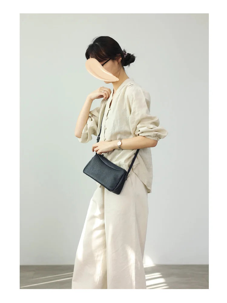 Zipper Leather Mini Crossbody Bag