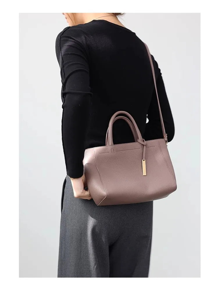 Pebbled Leather Crossbody Tote
