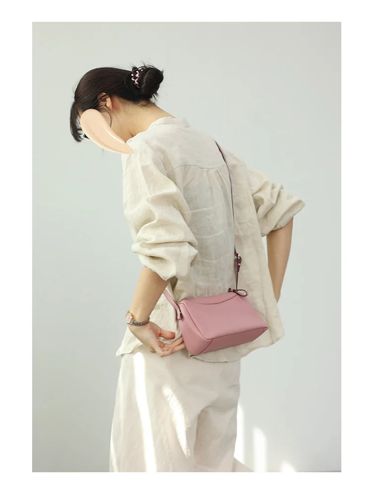 Zipper Leather Mini Crossbody Bag
