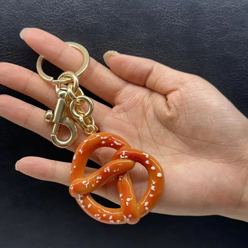 Pretzel Pendant Keychain Bag Charm
