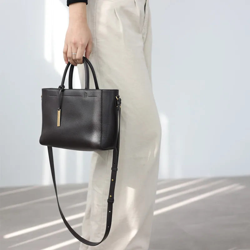 Pebbled Leather Crossbody Tote