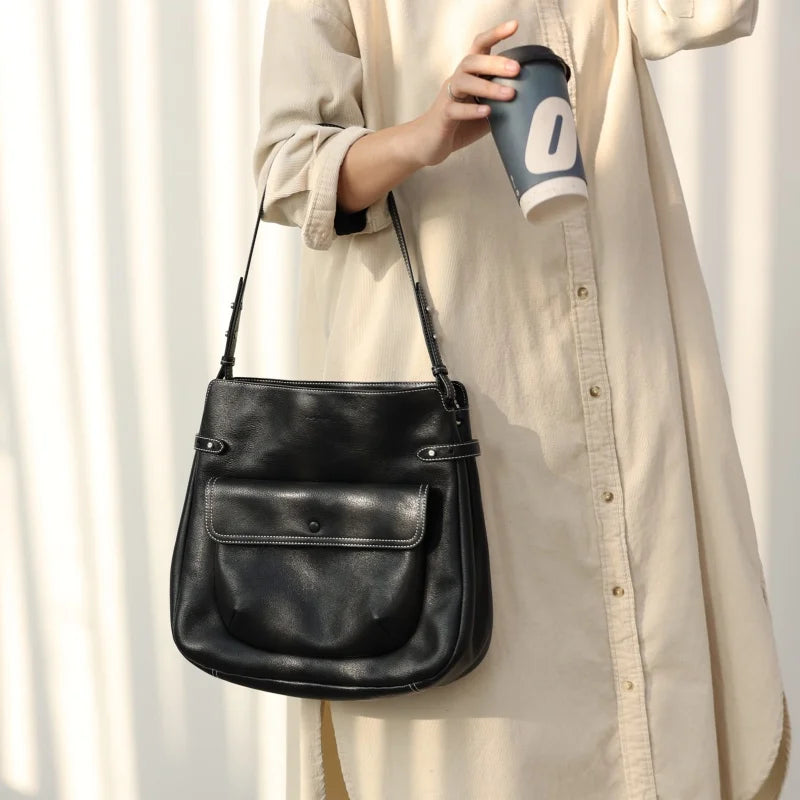 Leather Flap Shoulder Bag