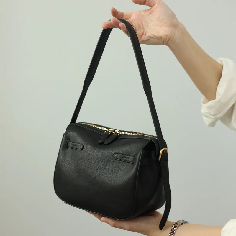 Leather Zip Crossbody Bag