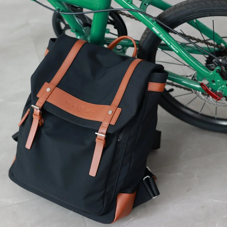 Canvas Leather Trim Commuter Backpack