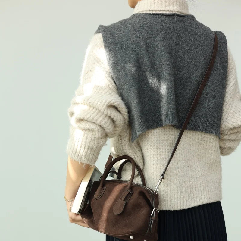 Leather Boston Crossbody Bag