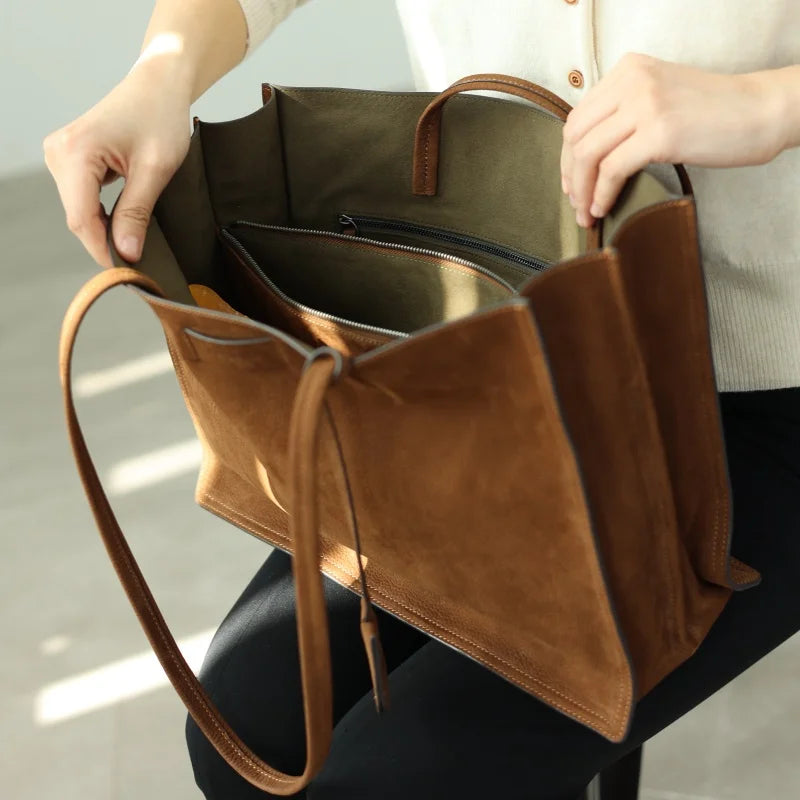 Suede Large Shoulder Tote