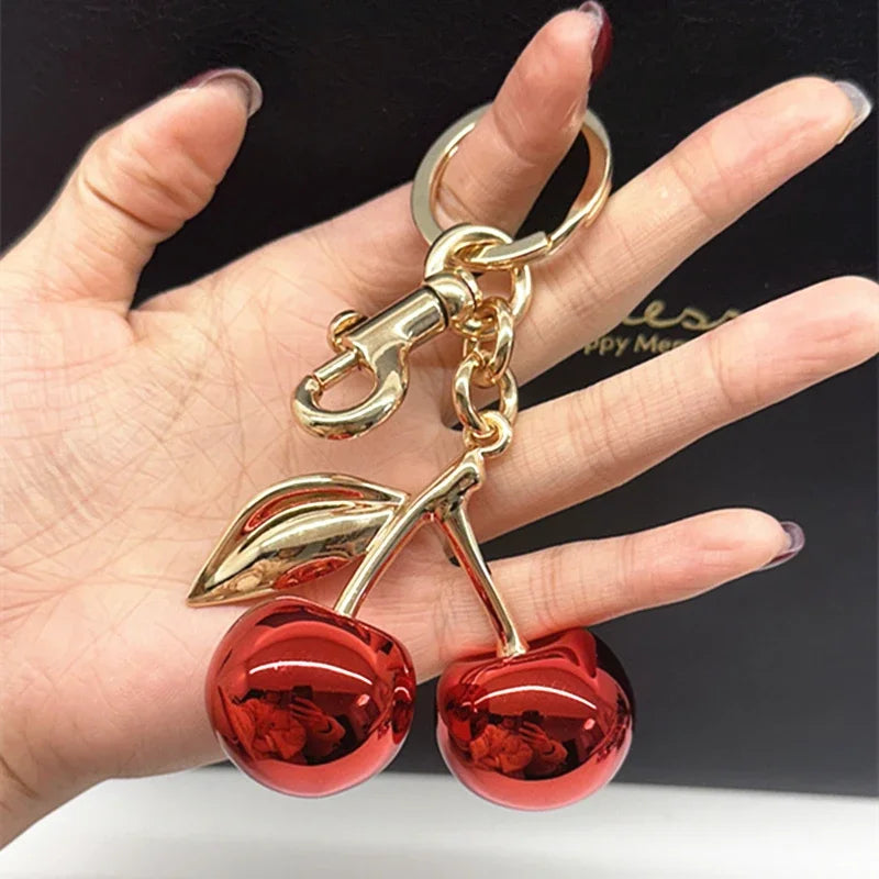 Glossy Cherry Keychain Bag Charm