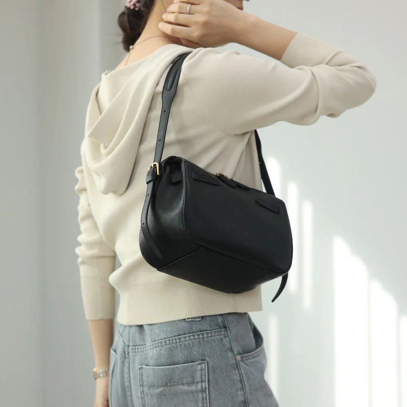 Leather Zip Crossbody Bag