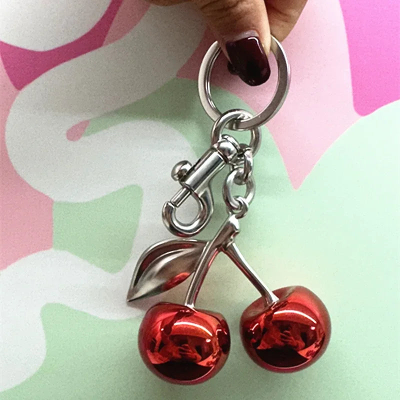 Glossy Cherry Keychain Bag Charm