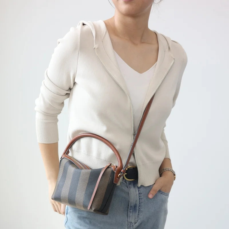 Striped Canvas Mini Crossbody Bag