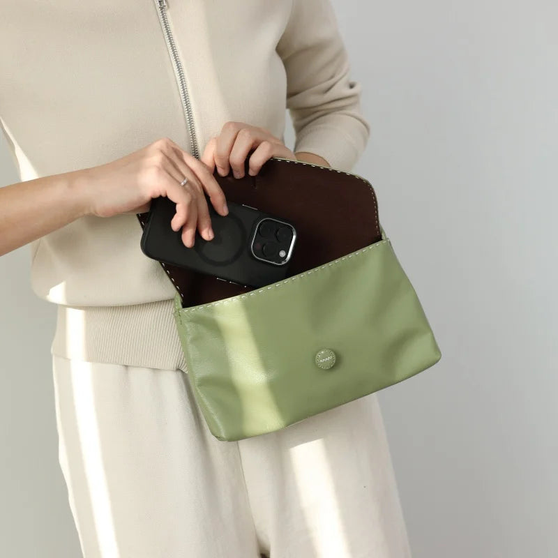 Stitched Leather Shoulder Bag