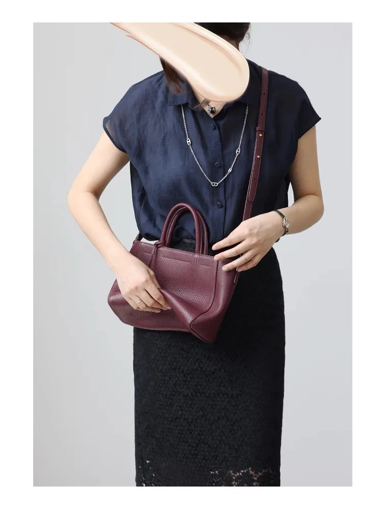 Pebbled Leather Crossbody Tote