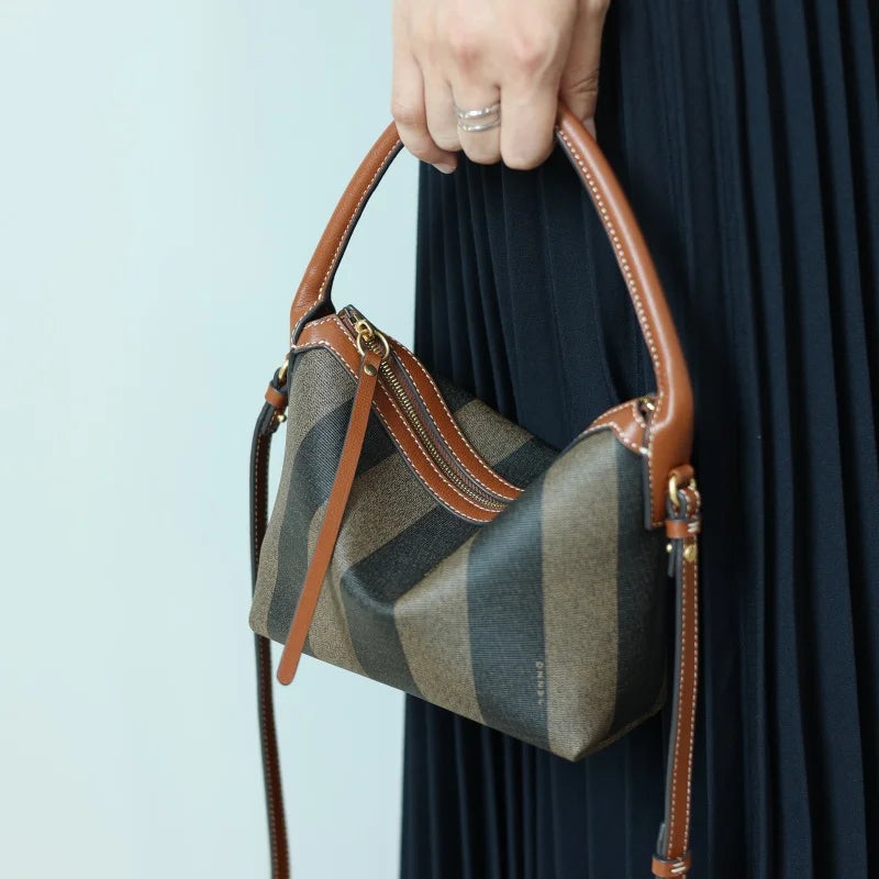 Striped Canvas Mini Crossbody Bag