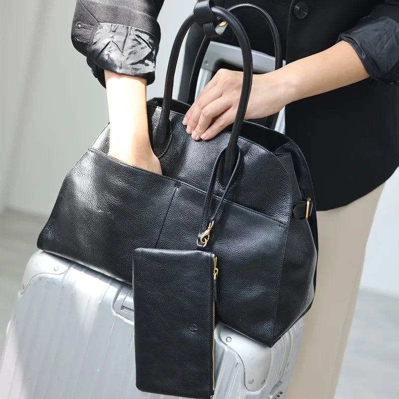 Soft Leather Commuter Tote