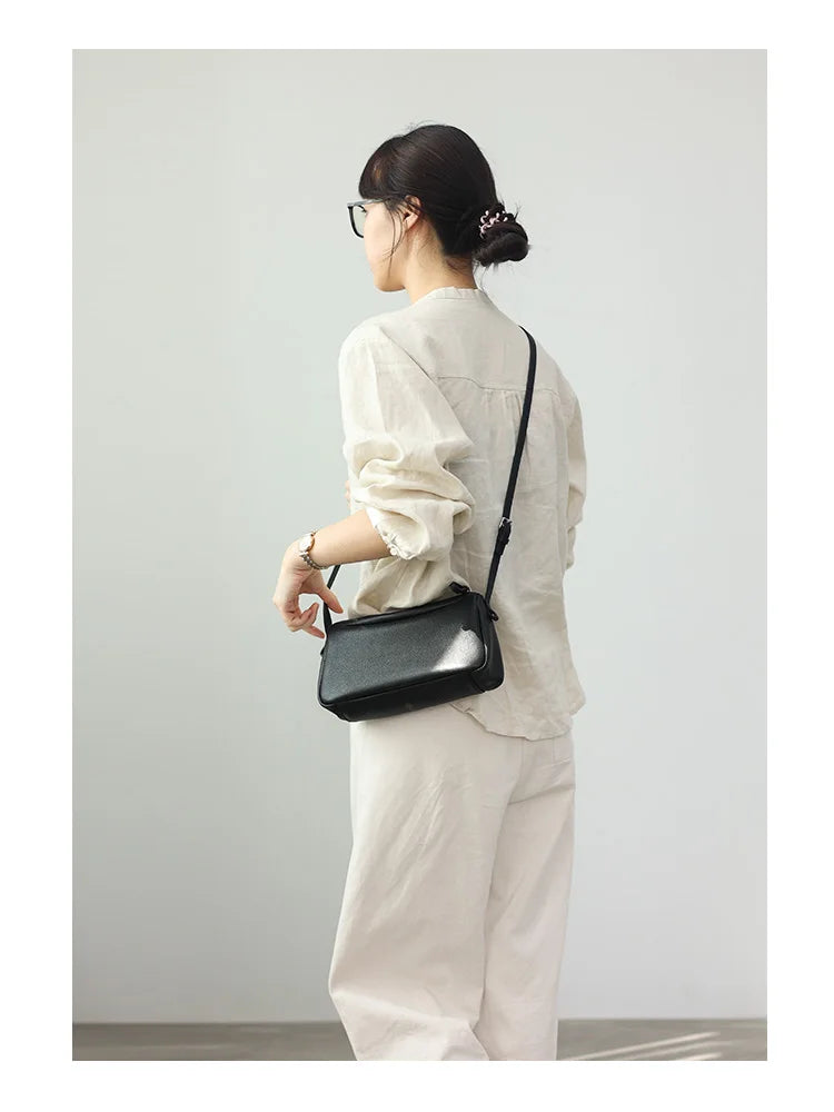 Zipper Leather Mini Crossbody Bag