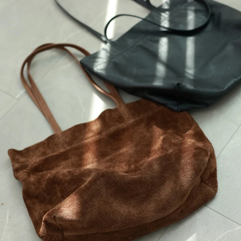 Suede Simple Shoulder Tote