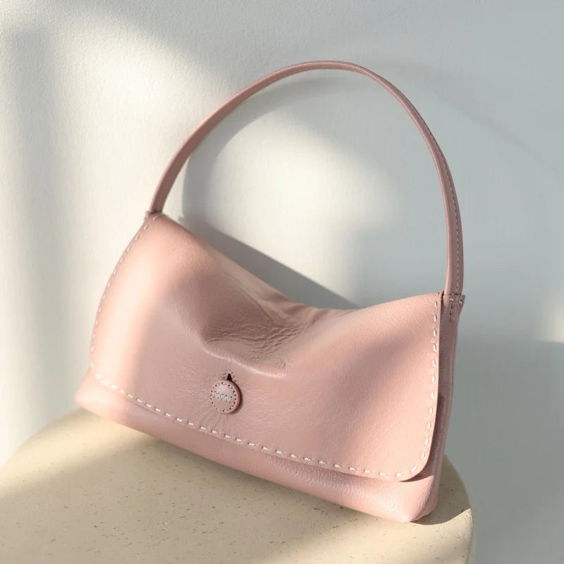 Stitched Leather Shoulder Bag