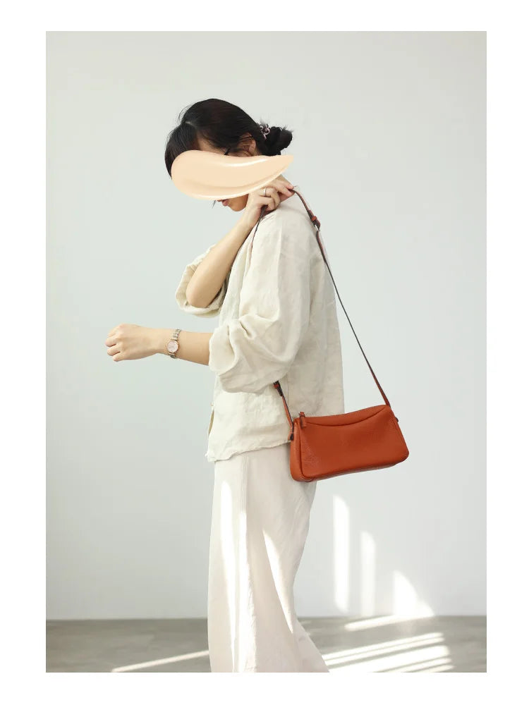 Zipper Leather Mini Crossbody Bag