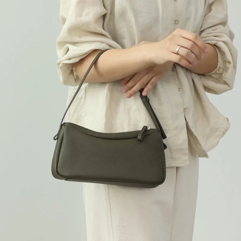 Zipper Leather Mini Crossbody Bag
