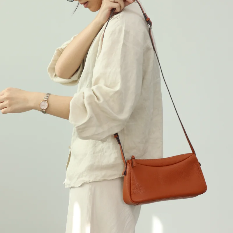 Zipper Leather Mini Crossbody Bag