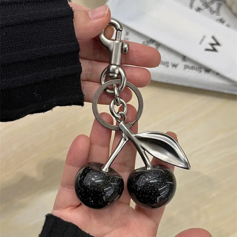 Glitter Cherry Keychain Bag Charm