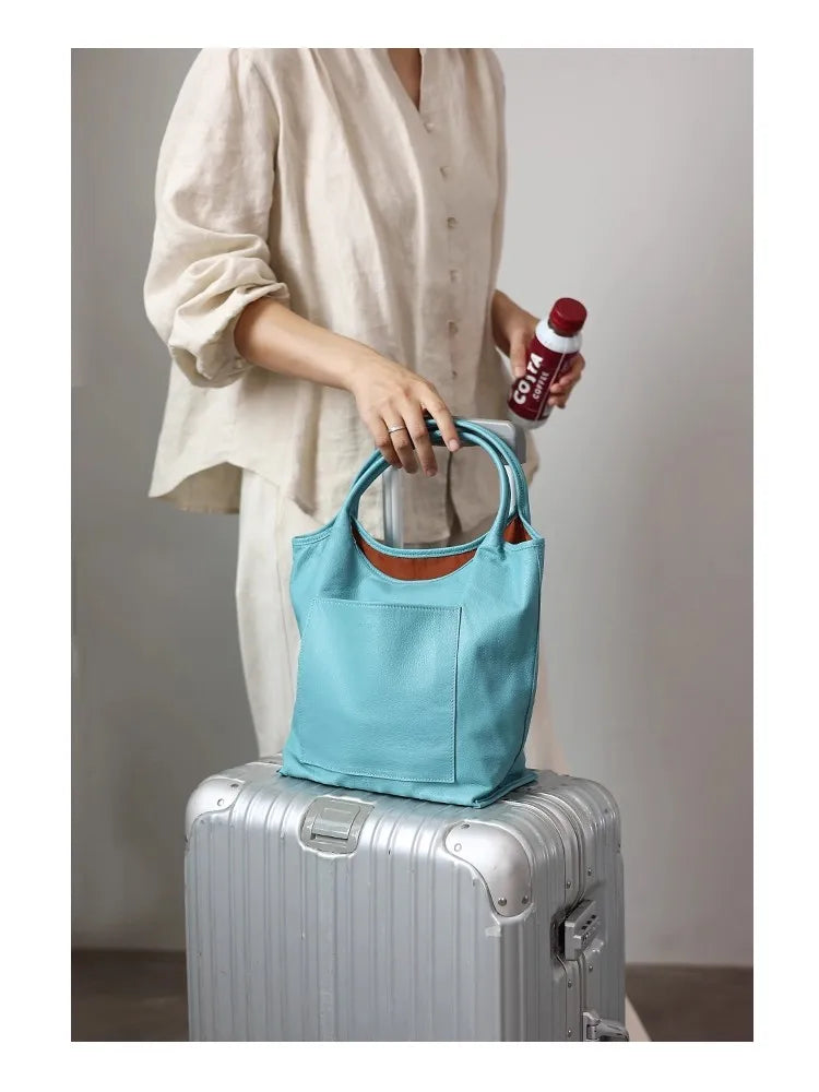 Leather Front Pocket Tote