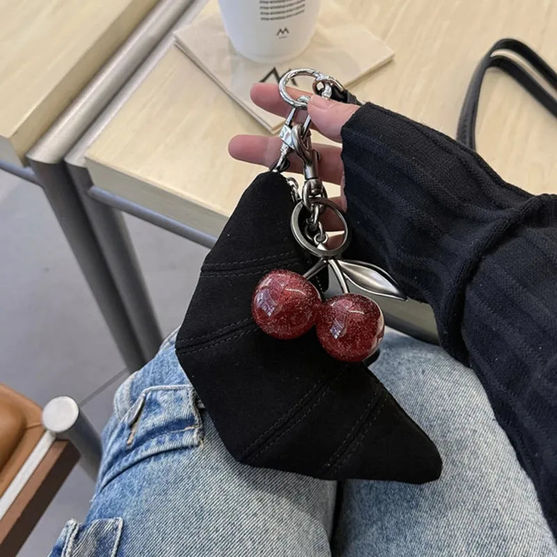 Glitter Cherry Keychain Bag Charm